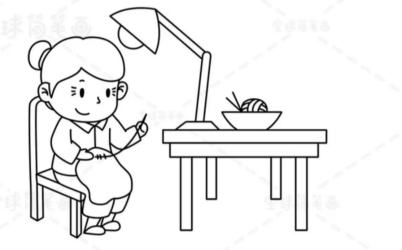 《游子吟》简笔画 啊,慈母手中线,游子身上衣