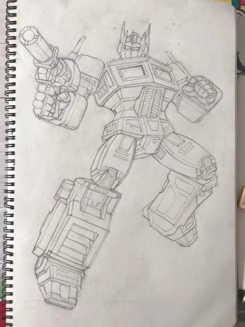 变形金刚#手绘擎天柱 - 抖音