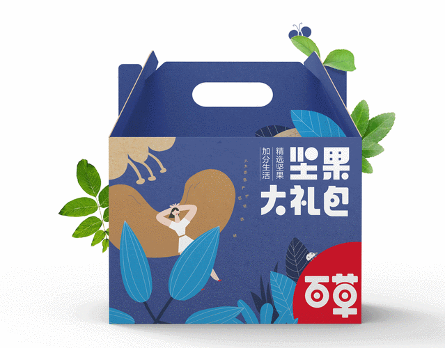 夏夜坚果花园-百草味坚果大礼包包装设计方案