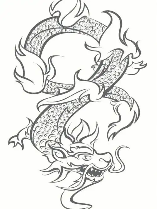 龙简笔画龙的传人龙纹样图儿童创意美术