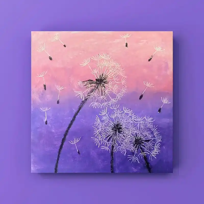 油画棒 #油画棒教程 #简单油画棒 #蒲公英 @dou 小 - 抖音