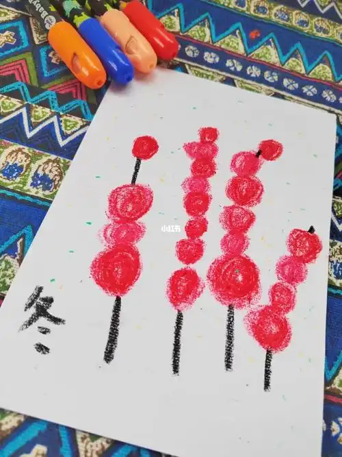 创意儿童画   #冰糖葫芦   #孩子教育   #少儿创意美术   #画个简