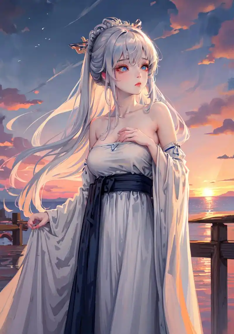 美女# #二次元美图# 二次元风格的古风汉服小姐姐