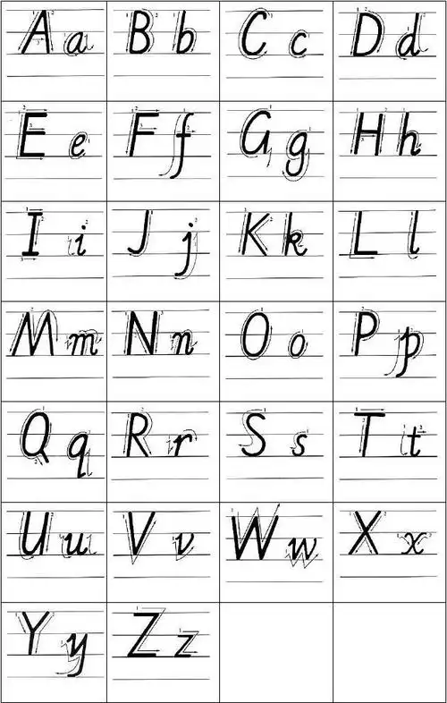 26个英文字母书写标准(打印版)