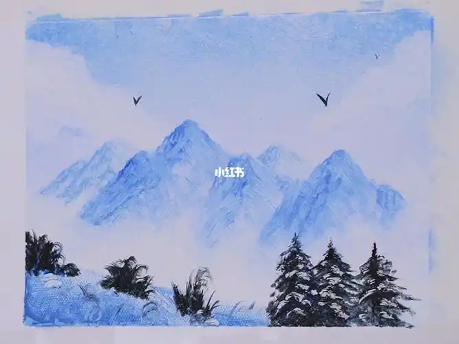简简单单画一幅雪山吧