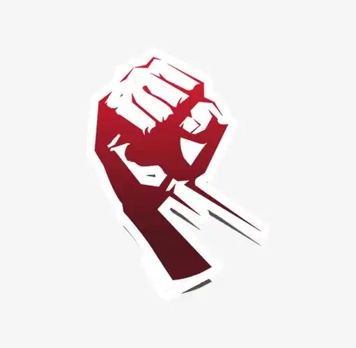 卡通红色拳头装饰图案