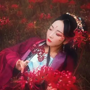 彼岸花妖艳女子头像唯美古风真人头像