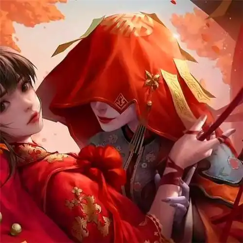 闺蜜手绘头像唯美古风一对两张图片