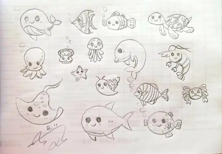 简笔画海洋生物