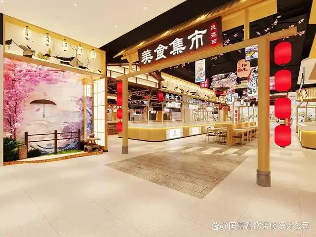 美食街装修设计案例效果图