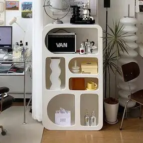 北欧柜子展示柜家用落地柜洞穴柜收纳柜白色装饰柜客厅不规则书柜