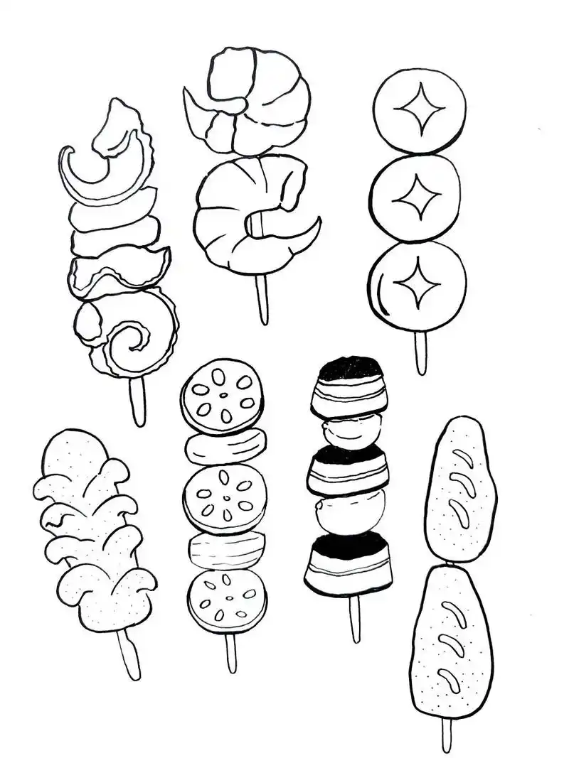 烧烤简笔画素材 最近太忙了,进淄赶烤是不大可能了