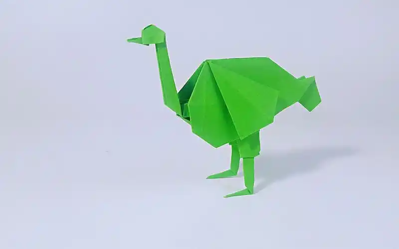 教你折纸鸵鸟,简单形象