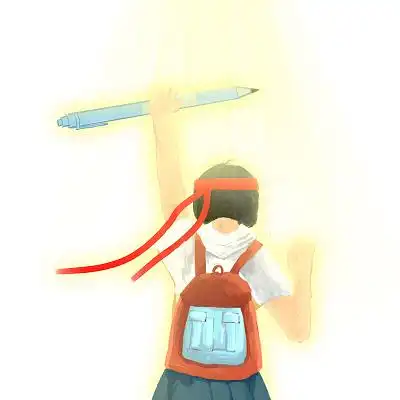 高考唯美清新手绘高考女孩背影奋斗高考加油原创插画素材手绘卡通追