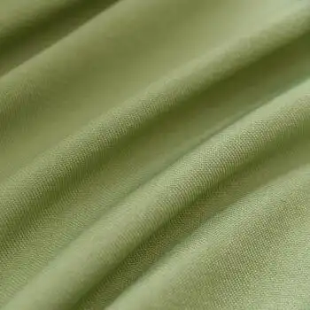 定制现代简约纯色麻加厚全遮光窗帘布料遮阳客厅卧室纱窗 浅绿色 宽4.