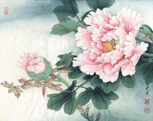 国画高清大图0055李晓明牡丹工笔画高清图专辑jpg赵粉5315x4214pxjpg