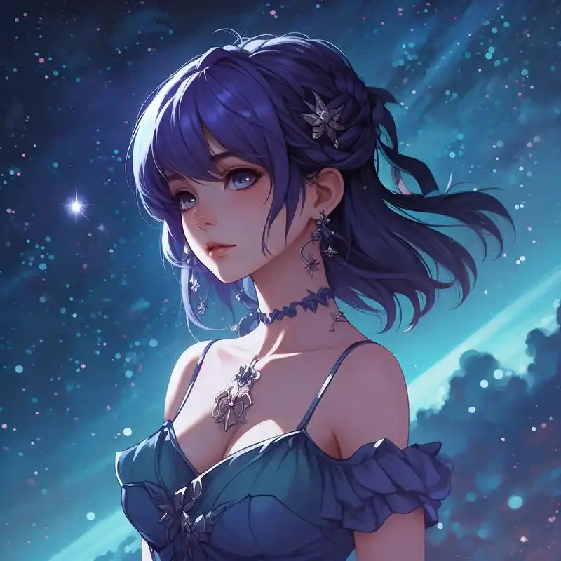 沉醉在蓝紫色的梦幻世界里,这些二次元女生头像简直美到窒息!