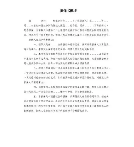 担保书模板docx