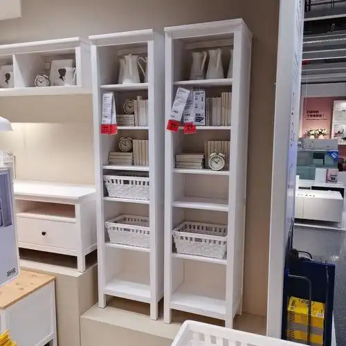 宜家汉尼斯书架书柜文件柜储物柜白色实木90x198厘米书架