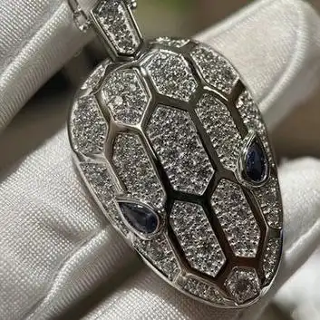 bvlgari宝格丽蛇头满钻项链