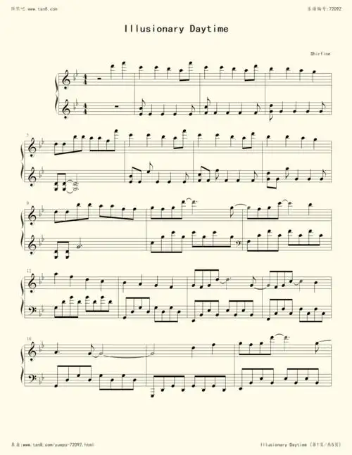 钢琴谱:《幻昼》