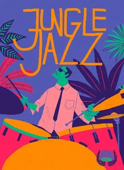 junglejazz音乐节插画海报设计byandréducci