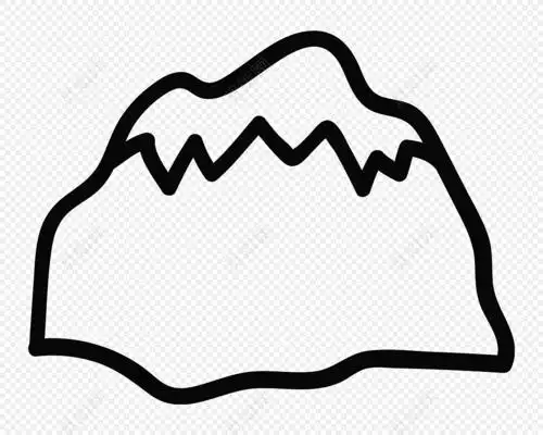 卡通石头小山简笔画素材