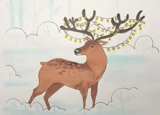 麋鹿的简笔画 麋鹿简笔画图片欣赏