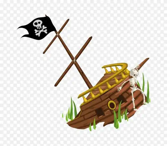 图形沉船剪贴画免版税插图海盗船卡通