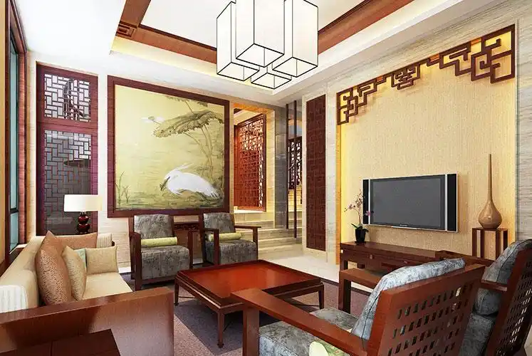 中式风格中式客厅电视背景墙效果图#1094138380