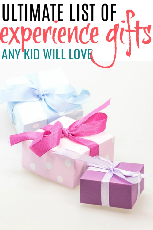 wrapped presents for experience gifts for kids