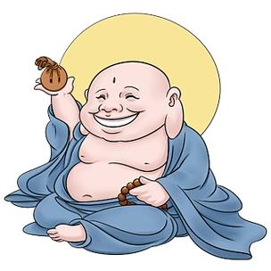 手绘卡通开心弥勒佛