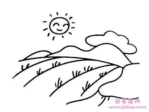 美丽的清晨简笔画