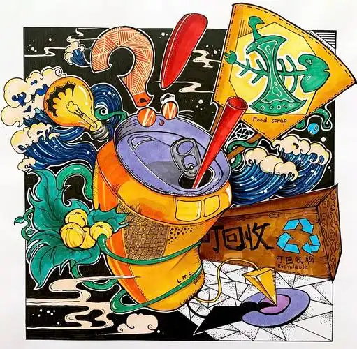 环境保护主题装饰画设计原创手绘