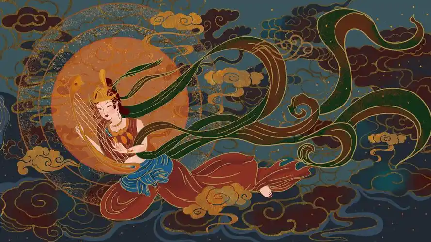 敦煌壁画十二仙女图赏析,敦煌壁画飞天舞女图介绍