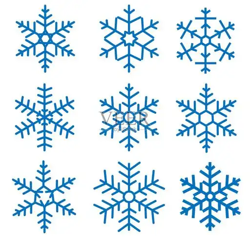 一片片简单的雪花插画图片素材