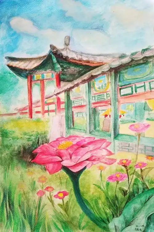 美术| 美丽校园:eshttc北校区初二学生风景创作展_绘画