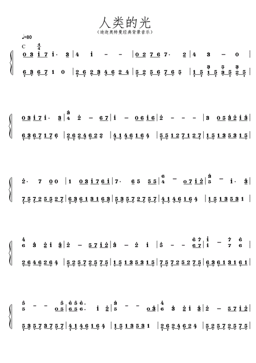 人类的光简谱_-__简视频_原版简谱_虫虫吉他|钢琴谱|吉他谱|尤克里里