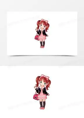 超可爱卡通少女服装红裙子图标