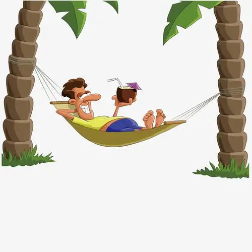 躺在吊床上面的男子