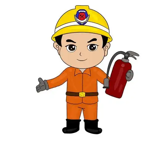 工作中的消防员