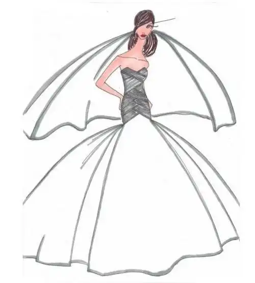 婚纱手稿作品-婚纱手稿款式图