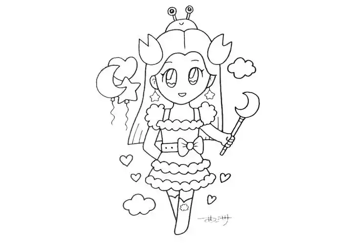 十二星座,漫画人物,巨蟹座简笔画