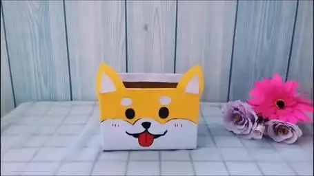 快递盒不要扔哦 来制作可爱的小狗收纳盒 变废为宝小手工