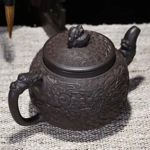 匏尊 龙腾盛世 名人周小明全纯手工宜兴精品紫砂茶壶茶具礼品套装