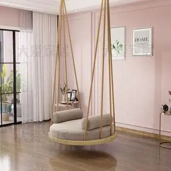 民宿吊床卧室秋千单人双人吊篮网红情趣酒店旅馆悬挂家用吊床 圆形