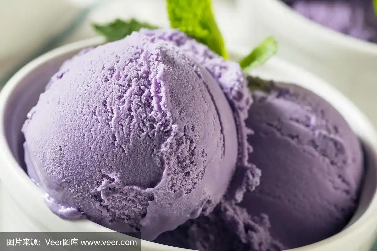 紫色,冰淇淋,自制的,香芋,寒冷