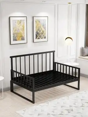北卧铁艺可折叠双人床小户型坐卧两用床多功能金属客厅双人沙发床