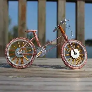 diy家居铝儿童装饰礼物铁丝编织玩具纯生日线摆件手工艺品自行车