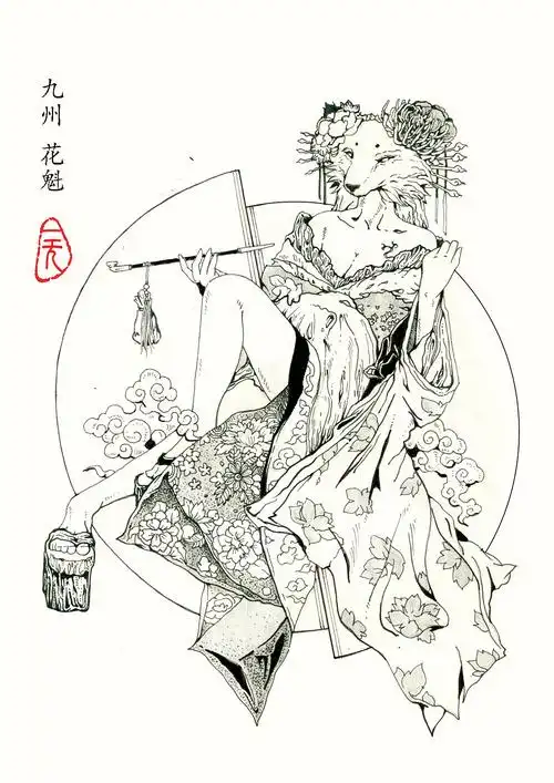 九尾狐—青丘之山有兽焉,其状如狐而九尾,其音如婴儿,能食人,食者不蛊